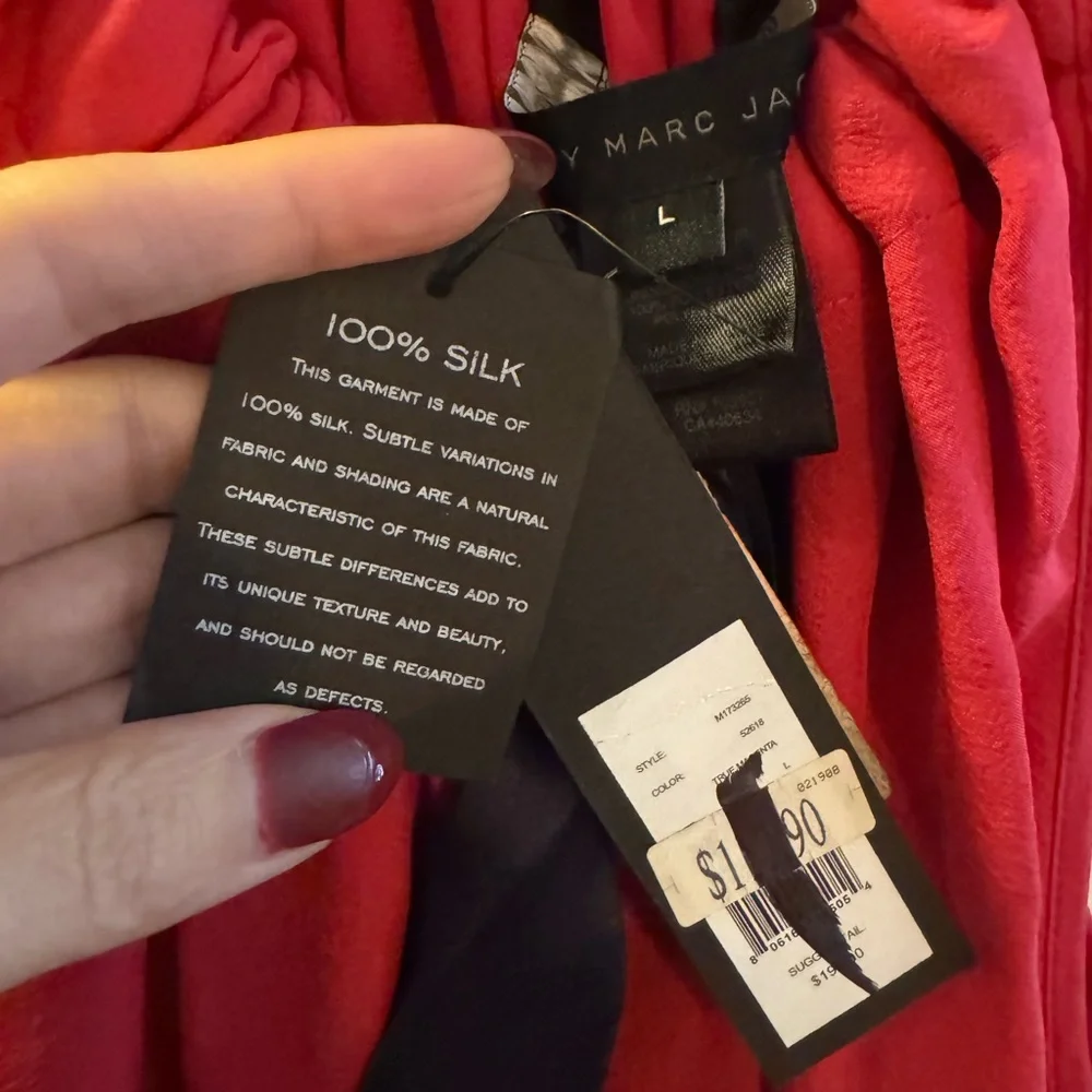 Marc Jacobs Women’s 100% Silk Tank Large NWT - Picture 2 of 3